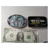 (2) EndofTrail & WIX Racing Filters Belt Buckles
