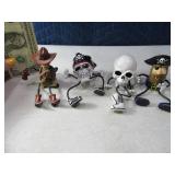 (4) Neat Resin Hanging Legs Skull~Pirate Figures