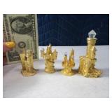 (4) 80s SPOONTIQUES Pewter Plated Castles
