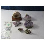 (2) Mineral Rock Specimens Amethyst & Geodes