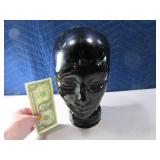 Unique Solid Black Glass Head Figure Lamp Topper?