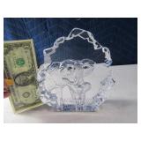 6" Embossed Solid Glass ELEPHANT Decor