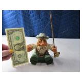 DAVID FRYKMAN Wooden 4" Fisherman Figure