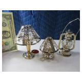 (3) 24ktPlated AUSTRIAN Crystal Lamps Suncatchers