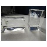 (2) Glass I LOVE YOU~Kissing Birds 3" PaperweightA