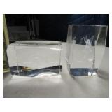 (2) Fairy & Rabbits Insert 3" Glass Paperweights