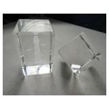 (2) LIghthouse Scene 3"/2" Glass Paperweights