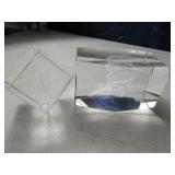 (2) Bear~Dolphin Scene 3"/1.5" Glass PaperweightsA