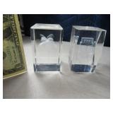 (2) SlotMachine~Tree Scene 3" Glass Paperweights