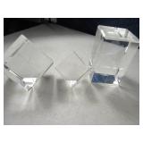 (3) Eagle~USA scene Glass Paperweights 3"/1"