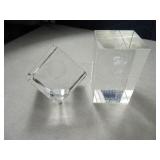 (2) Golfer & GolfBall Scene Glass Paperweights 3/2