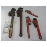 (5) asst Pipe Wrenches Hand Tools