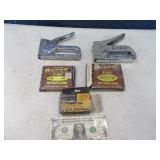 (2) Compact Hand Staple Gun Tools w/ asst staples