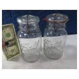 (2) 1908 embossed BALL GlassTop Canning Jars 3/3