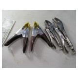 (4) Irwin Vise Grips & Stanley Hand Clamps
