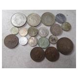 Lot asst Foreign Antique Coins Silver~Etc