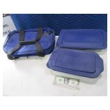 2pc PYREX Glass Casserole w/ Portable Heated Serve