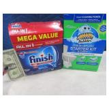 (47) FINISH Dishwasher Pouches & New Toilet Brush