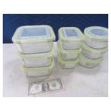 (9) Glass SnapLid 5" Food Storage Dishes EXC