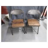 Pair WORLD MARKET Rustic Folding Chairs