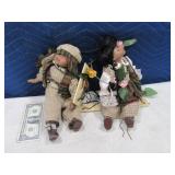 Set 12" Kissing Porcelain Dolls