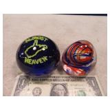 (2) 4" Art Glass Type Paperweights