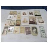 (20) Antique Card Type Photographs Pictures
