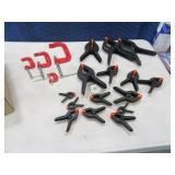 Lot asst C & Push Clamps Tools