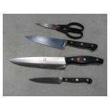 4pc HENCKLES Knives & Scissors KitchenWare
