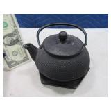 Cast Iron 6" Teapot w/ Filter Screen & Trivet
