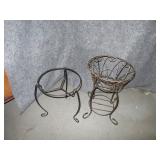 (2) 12"ish Metal Flower Pot Raise Holders