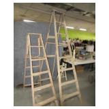 (2) Vintage RePurpose Wooden Ladders 5.5