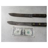 Pair Antique Butcher Type Kitchen 12" Knives