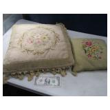 (2) Vintage Embroidered Pillows