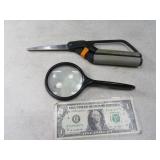 (2) Fiskars Shear/Scissors & Hand Magnifier