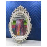 Oval MidCentury 18x30 Wall Mirror Detailed