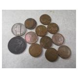 Coins~ 1870 5 Centavos & Wheat Pennies & Nickel