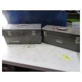 (2) 20" Metal Vintage Tool Carry Boxes