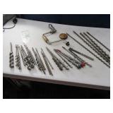 Lot Vintage Drill Brace & Multiple Bits