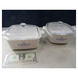 (2) CorningWare 7"ish Blue Flower Baking Dishes