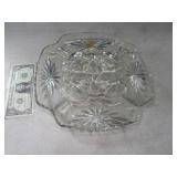 12" Antique Unique Crystal Deviled Egg Platter