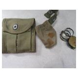 (2) WWII magnifier & Canvas 6" carrier