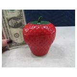 Early 4" Glass Strawberry Covered Dish
