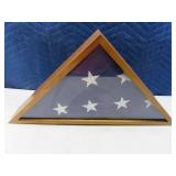 Cloth Flag in Wood/Glass Presentation Box
