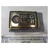 Mint RED MAN Chewing Tobacco Vtg Belt Buckle