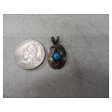 Pawn Silver 1" Pendant w/ Turquoise Round Inlay
