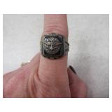 Sterling WWII Antique sz10 Ring w/ Flight Front