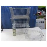 (4) HD Metal Grid Storage Baskets