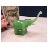 Green Glass 4" Elephant Figure