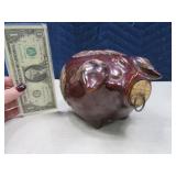 1957 CORKY PIG Pottery Bank EXC 7"